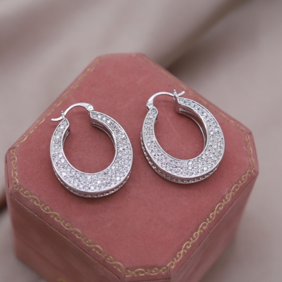 14k gold diamond earrings - Picture 8 of 9